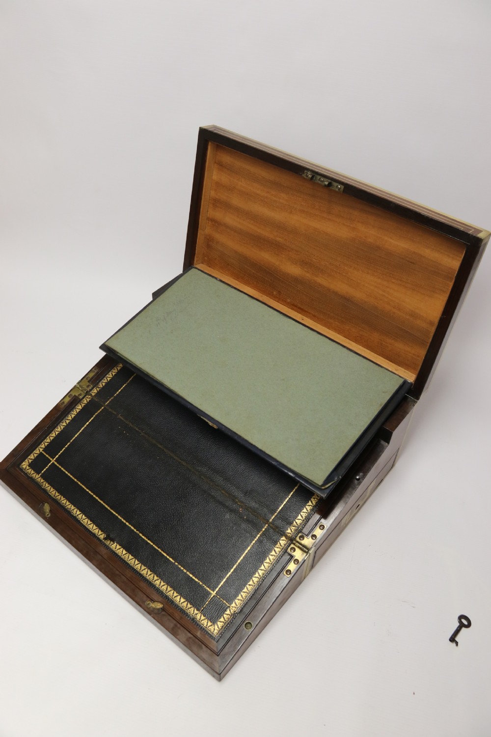 A superb early 19th C gentleman’s brass mounted Campaign Writing Box View XVII