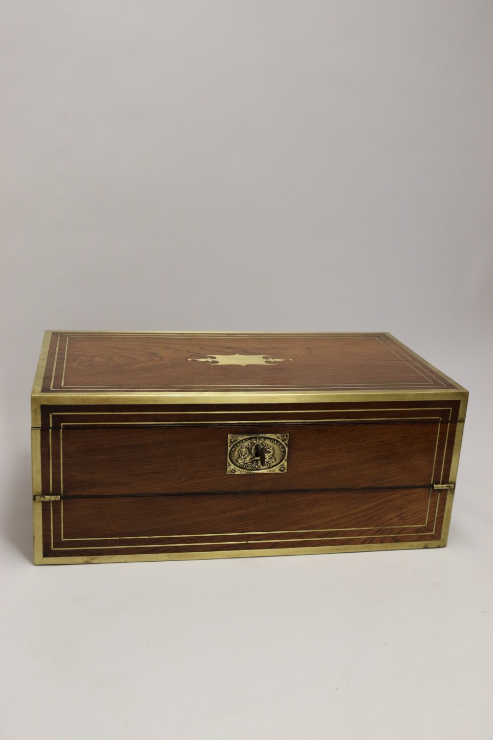A superb early 19th C gentleman’s brass mounted Campaign Writing Box View XIX