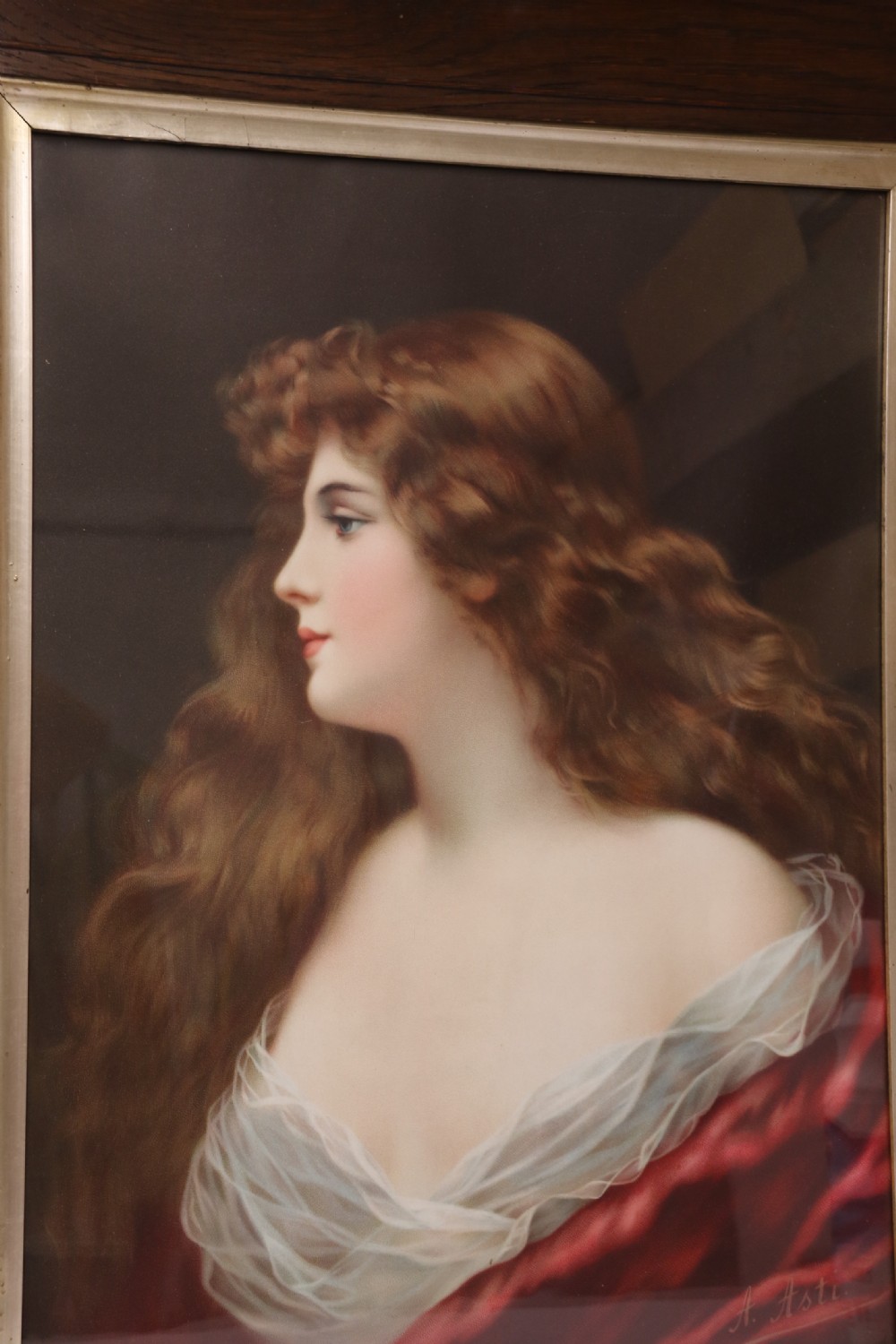 A superb pair of Victorian Angelo Asti Prints of a glamorous young woman. View II