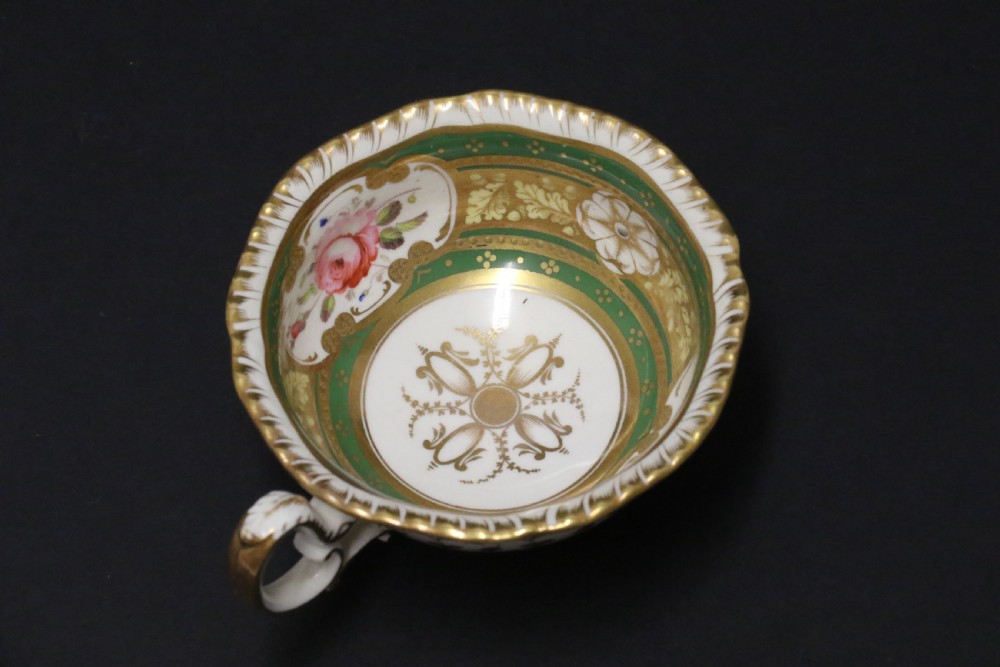A superb early 19th c English H. R Daniel Porcelain Cabinet Trio View VI
