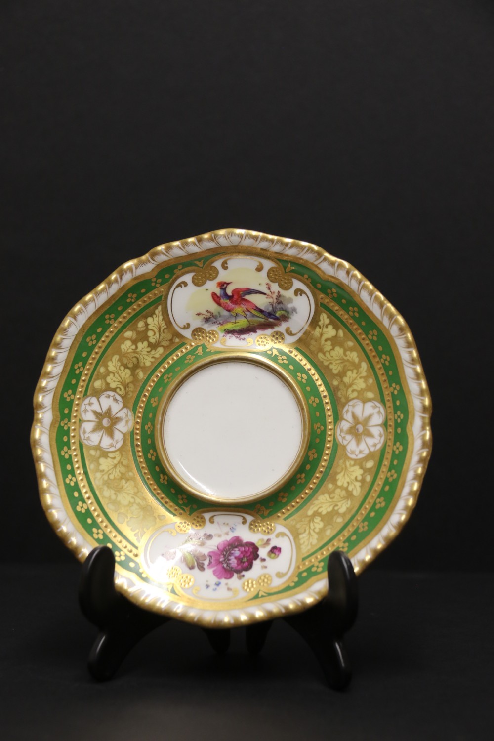 A superb early 19th c English H. R Daniel Porcelain Cabinet Trio View VII