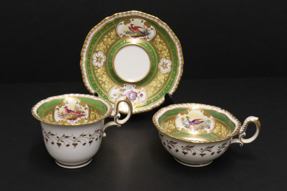 A superb early 19th c English H. R Daniel Porcelain Cabinet Trio View XVIII