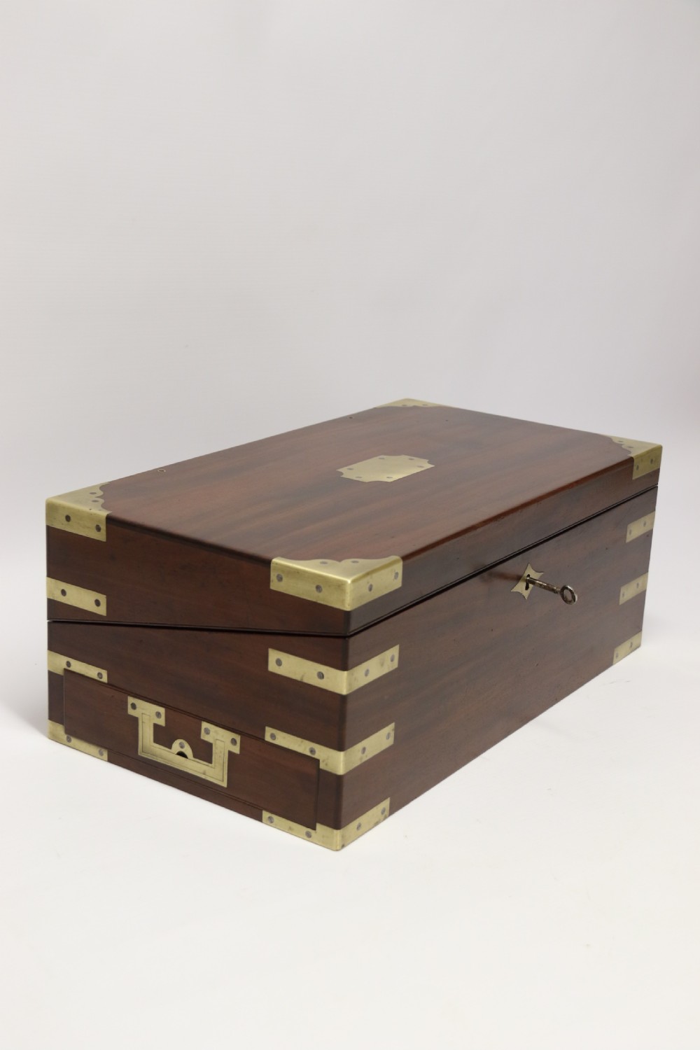 An English early 19th c brass mounted Campaign Writing Box View III
