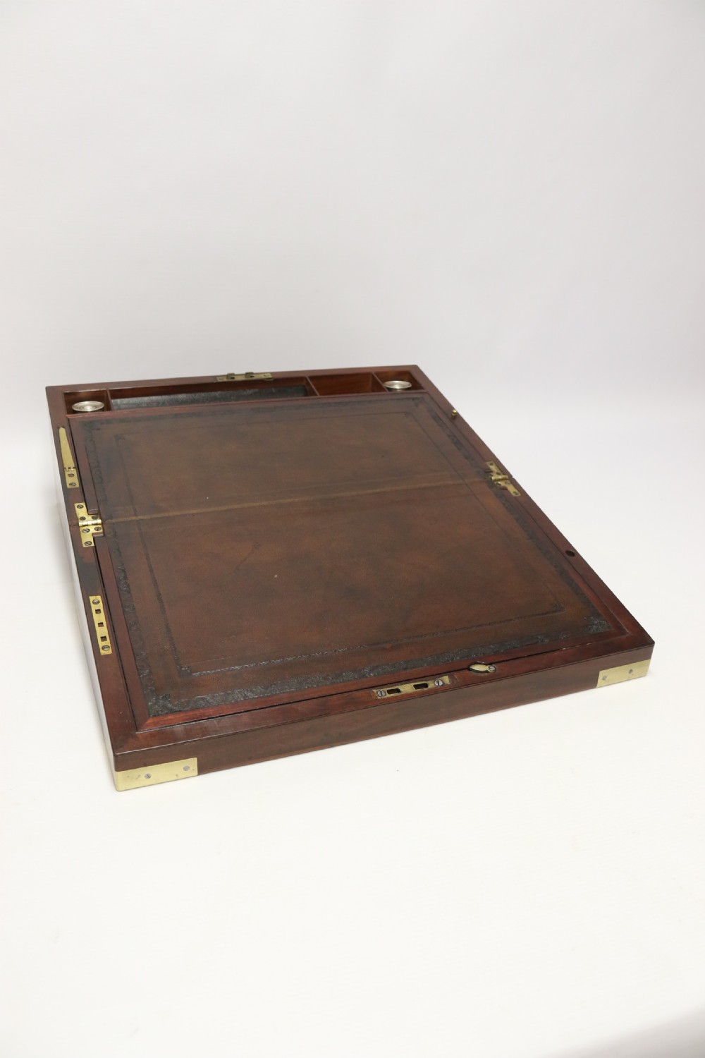 An English early 19th c brass mounted Campaign Writing Box View IV