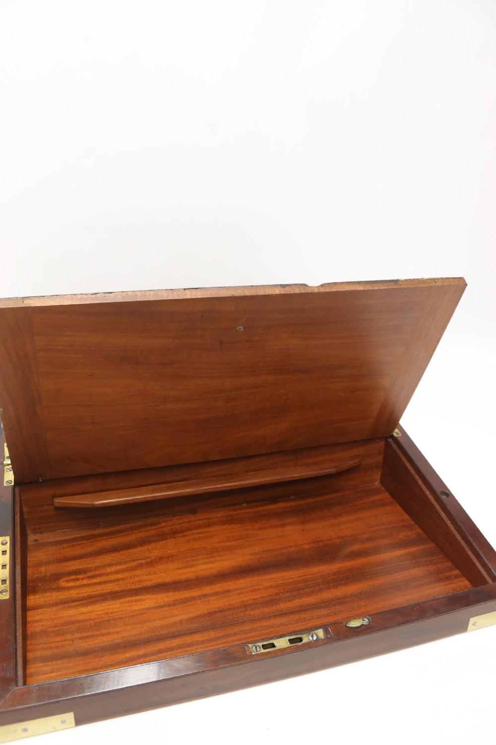 An English early 19th c brass mounted Campaign Writing Box View V