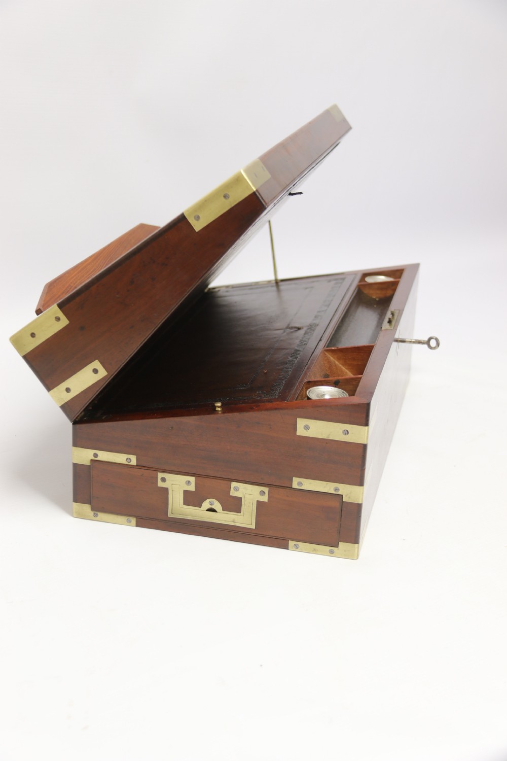 An English early 19th c brass mounted Campaign Writing Box View VI