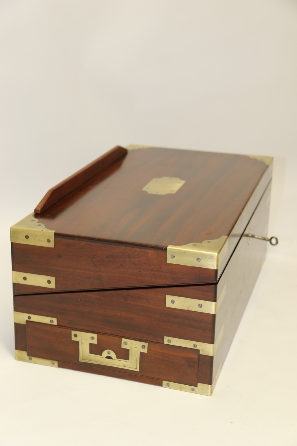An English early 19th c brass mounted Campaign Writing Box View VII