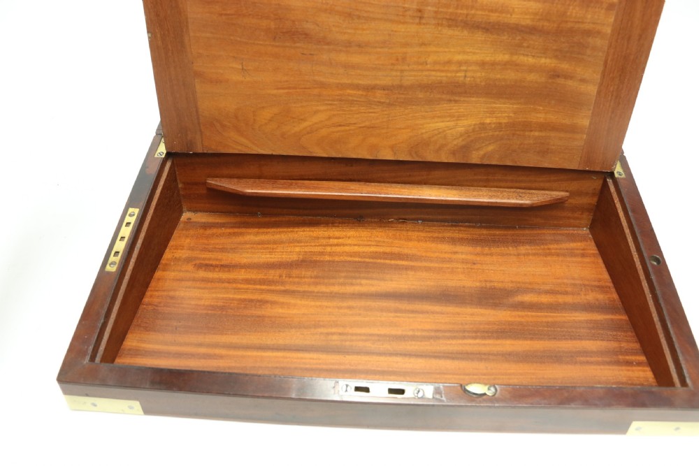 An English early 19th c brass mounted Campaign Writing Box View IX
