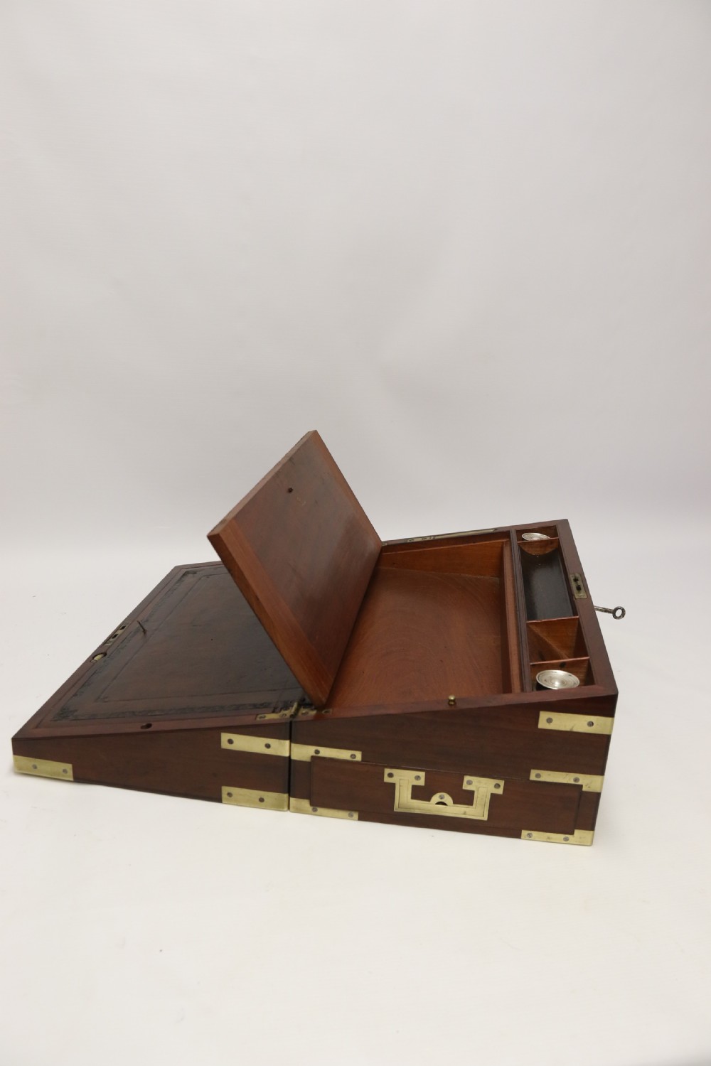 An English early 19th c brass mounted Campaign Writing Box View X