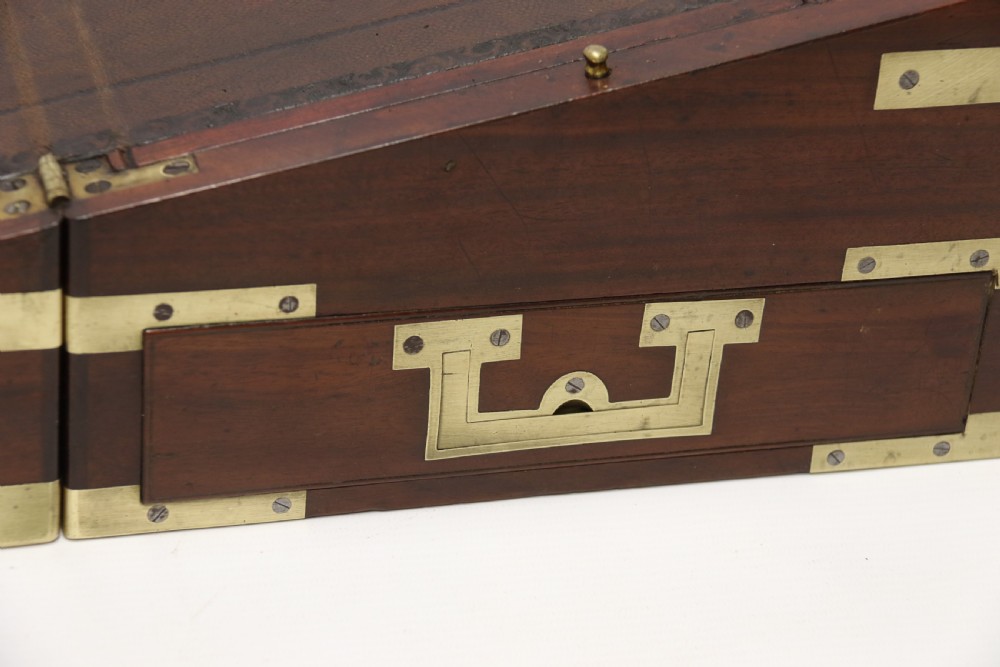 An English early 19th c brass mounted Campaign Writing Box View XII