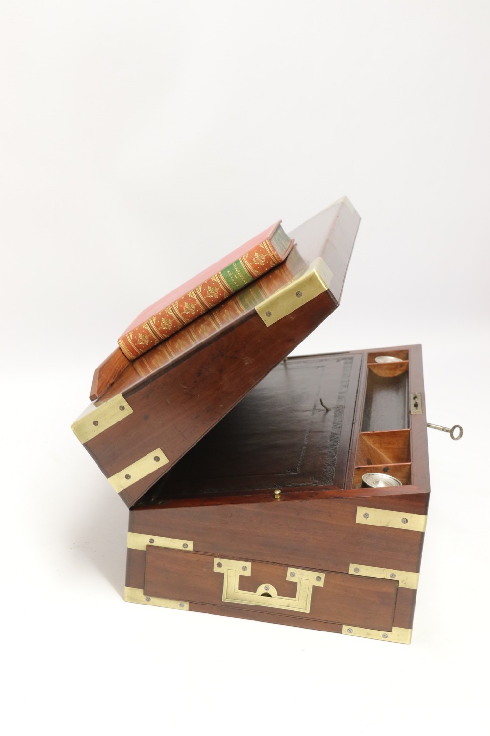 An English early 19th c brass mounted Campaign Writing Box View XX