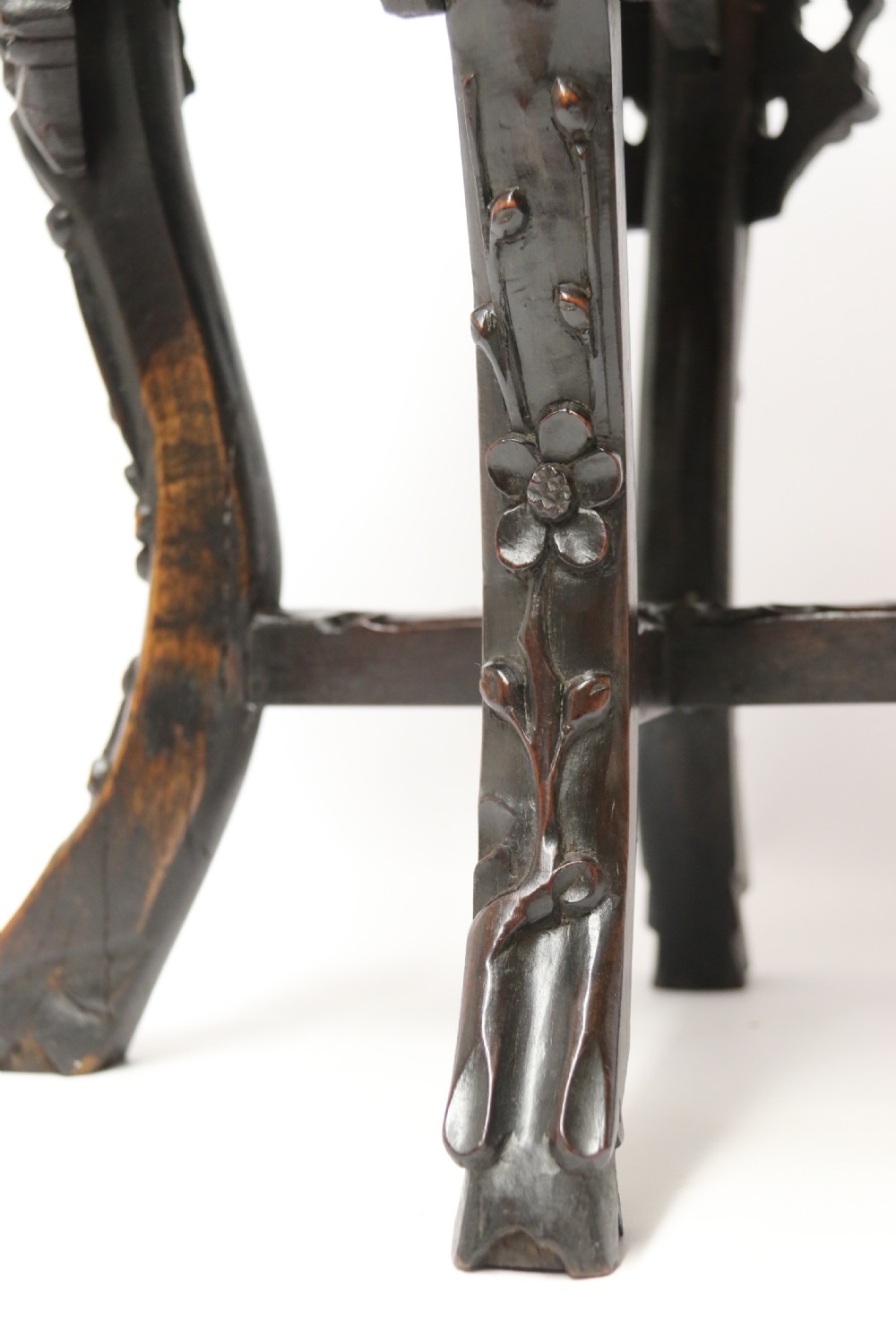 A Chinese late 19th century carved hardwood circular table or stand View VII