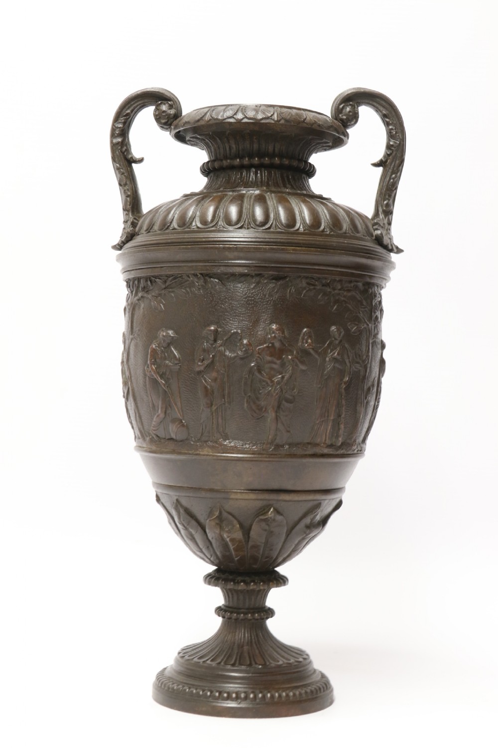 A fine pair of Grand Tour French 19th C Neoclassical Bronze Urns View VIII