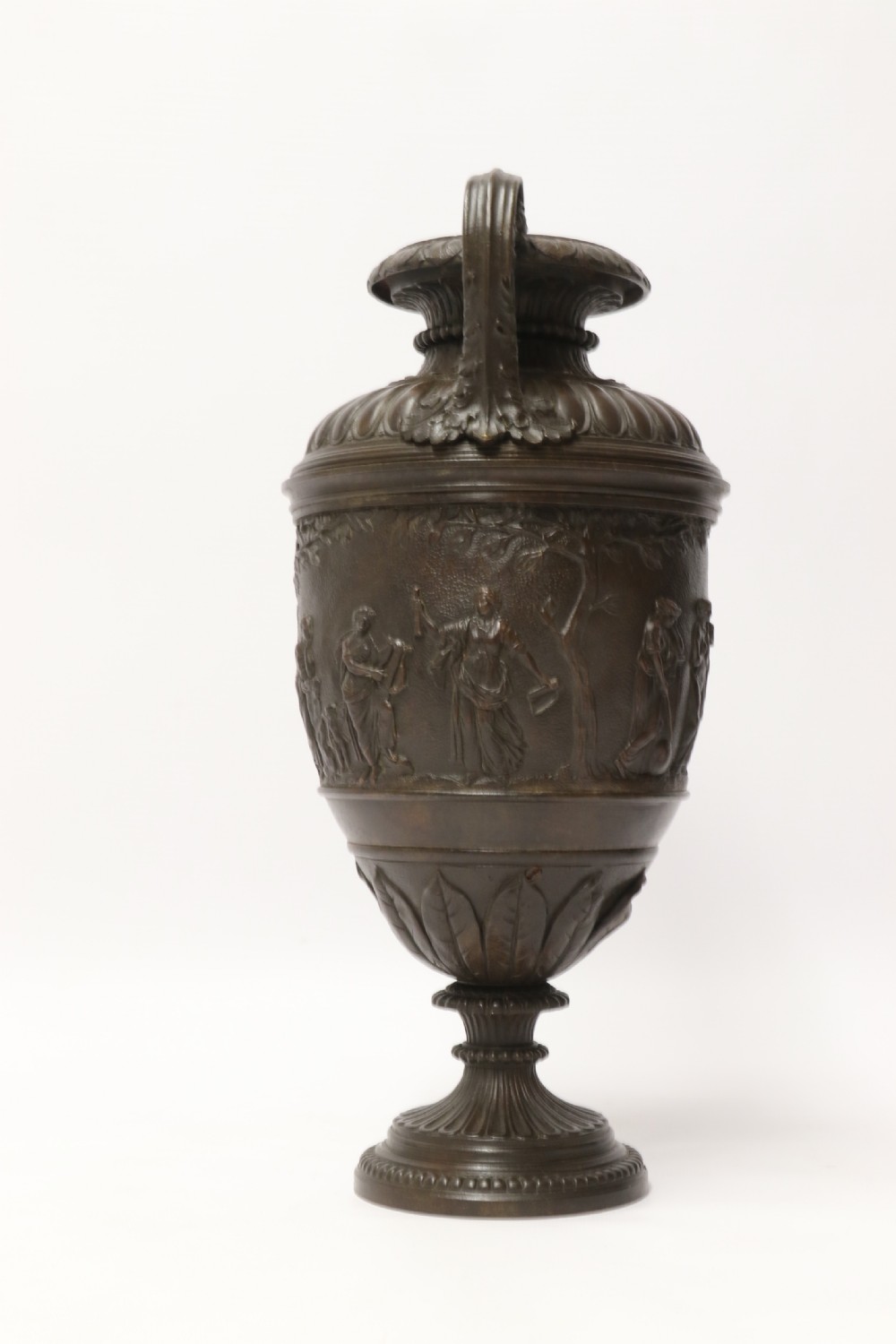 A fine pair of Grand Tour French 19th C Neoclassical Bronze Urns View X