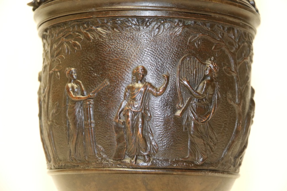 A fine pair of Grand Tour French 19th C Neoclassical Bronze Urns View XXIX