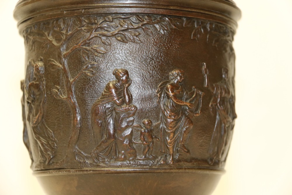 A fine pair of Grand Tour French 19th C Neoclassical Bronze Urns View XXX