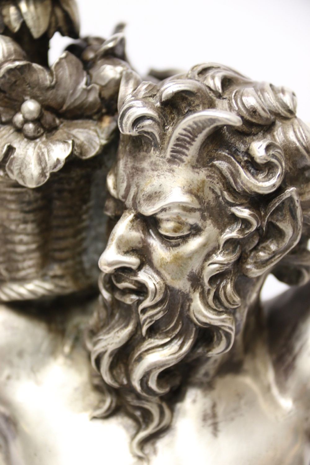 A Large pair of  19th c silvered bronze classical figurative candlesticks View XXIII