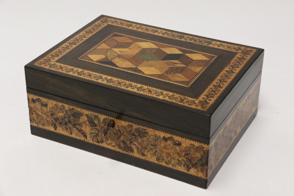 A superb labelled Tunbridge Ware Jewel Box