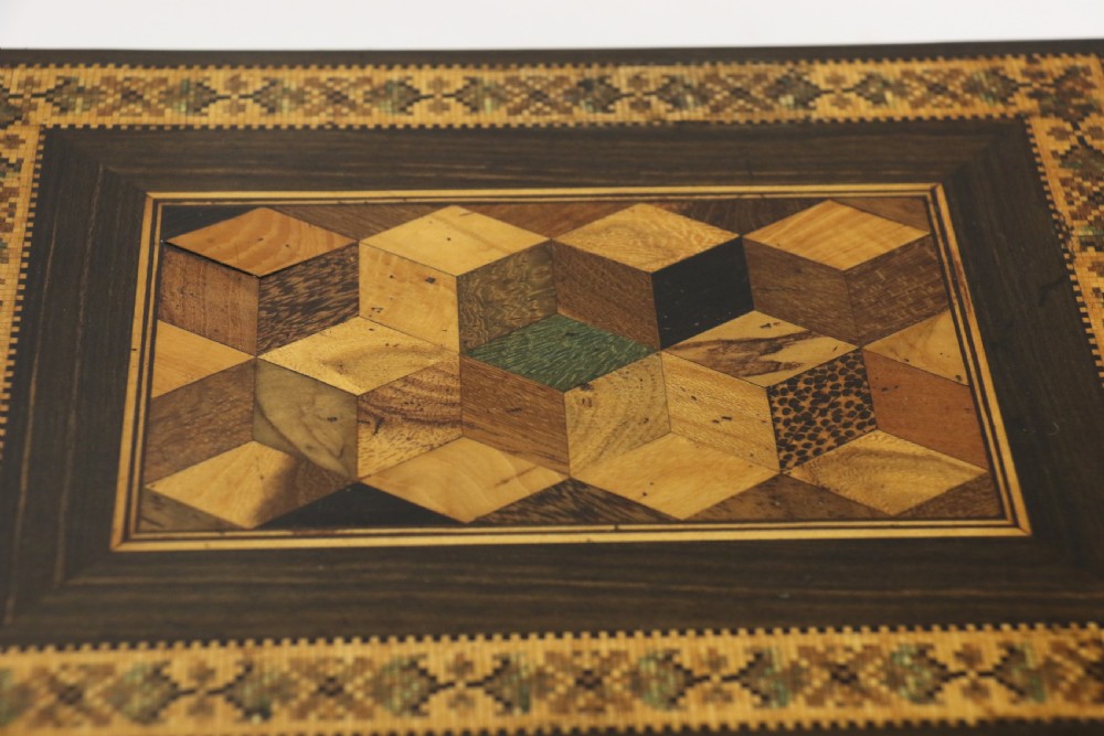 A superb labelled Tunbridge Ware Jewel Box View VIII