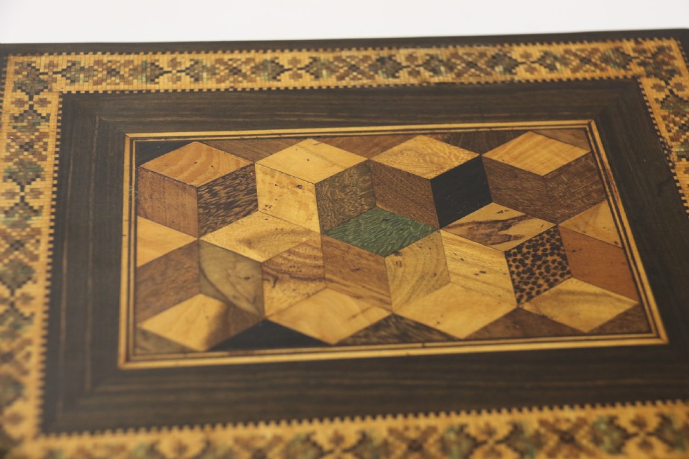 A superb labelled Tunbridge Ware Jewel Box View XIV
