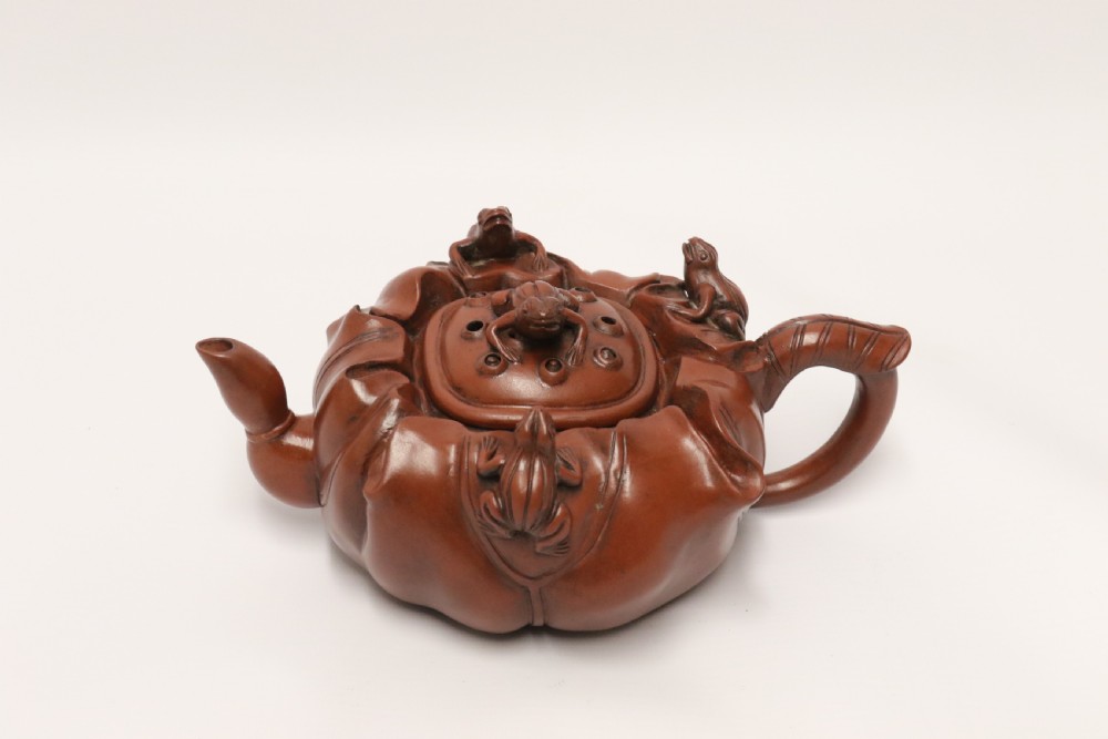 A rare Chinese 19th C Yixing pottery teapot View II