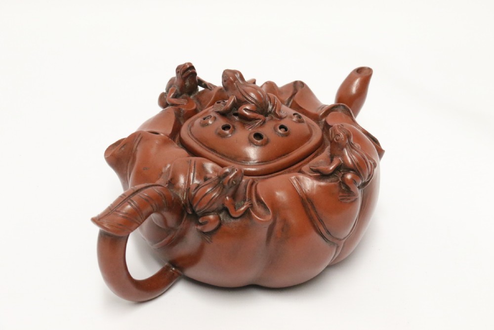 A rare Chinese 19th C Yixing pottery teapot View VI