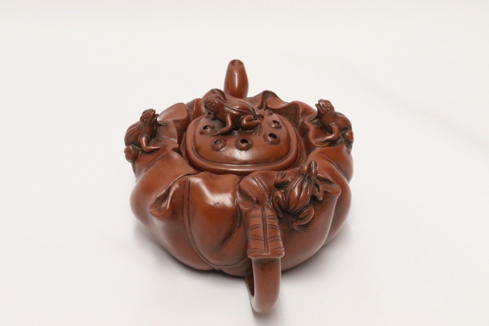 A rare Chinese 19th C Yixing pottery teapot View VII