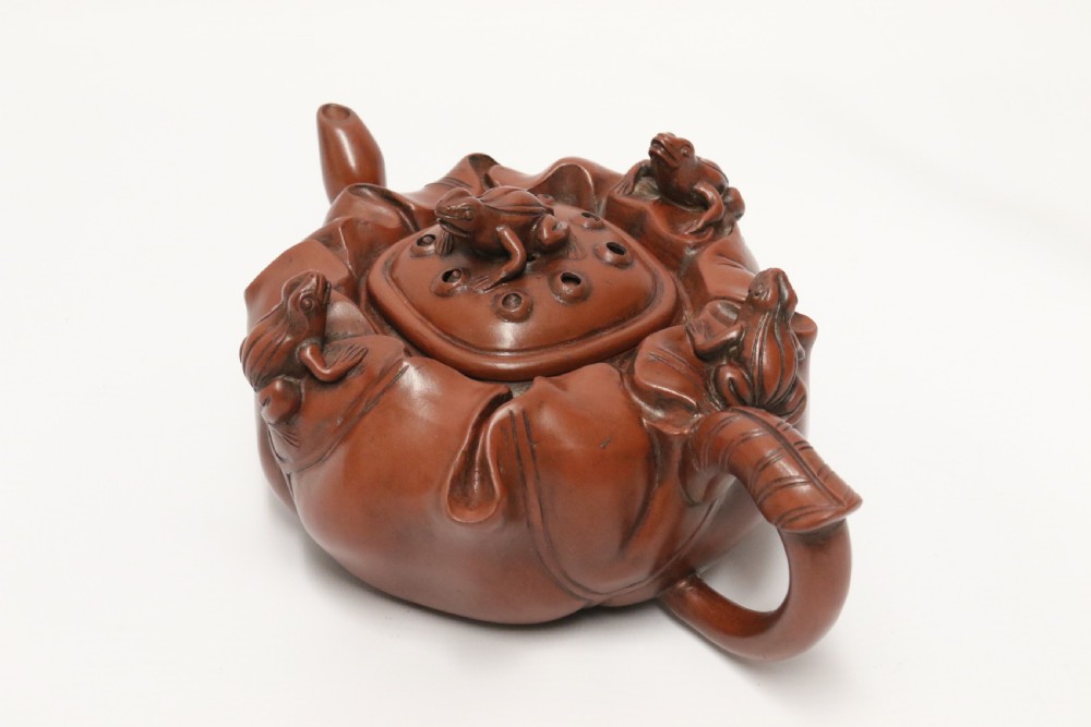 A rare Chinese 19th C Yixing pottery teapot View VIII