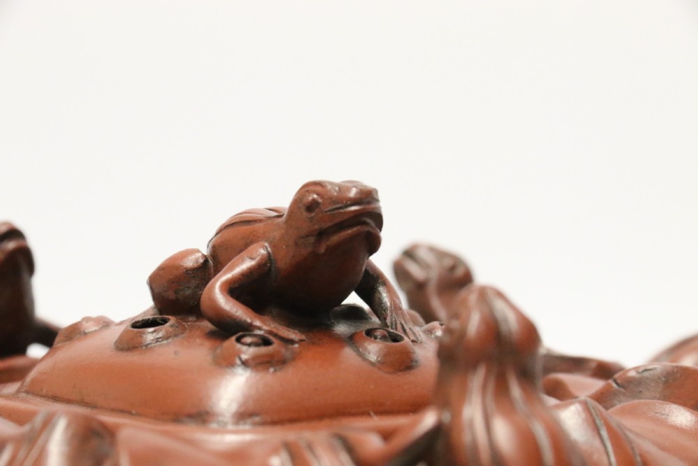 A rare Chinese 19th C Yixing pottery teapot View X