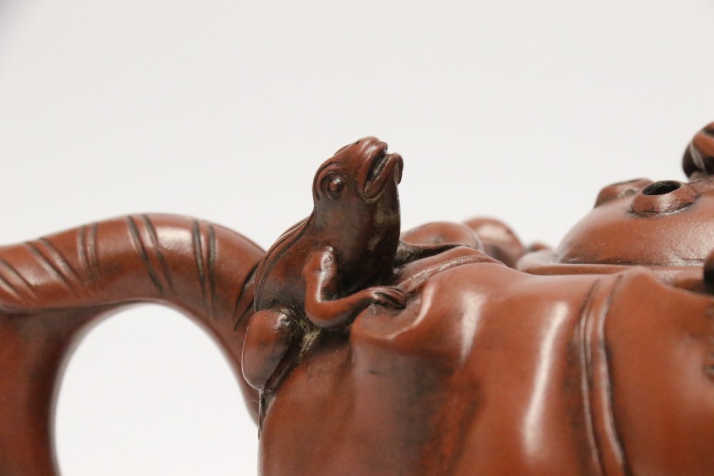 A rare Chinese 19th C Yixing pottery teapot View XII