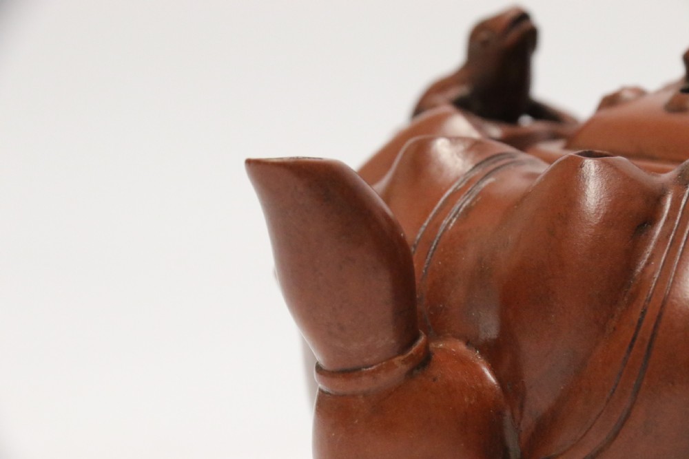 A rare Chinese 19th C Yixing pottery teapot View XIV