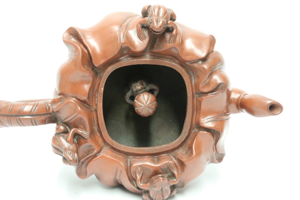 A rare Chinese 19th C Yixing pottery teapot View XV
