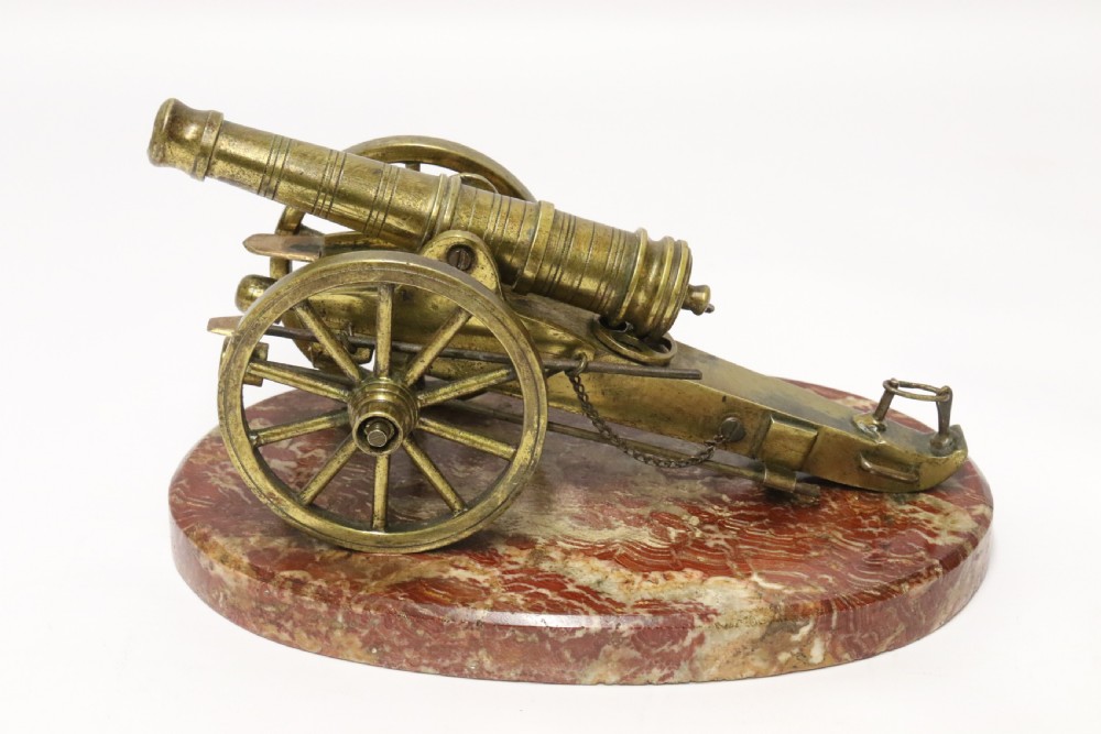 A superb mid-19th century French bronze model canon. View II