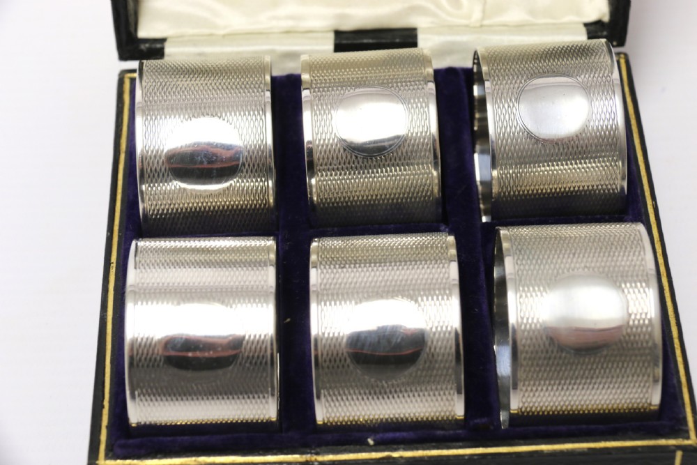 A boxed set of six Silver Napkin Rings, 1919 - 1920 View V