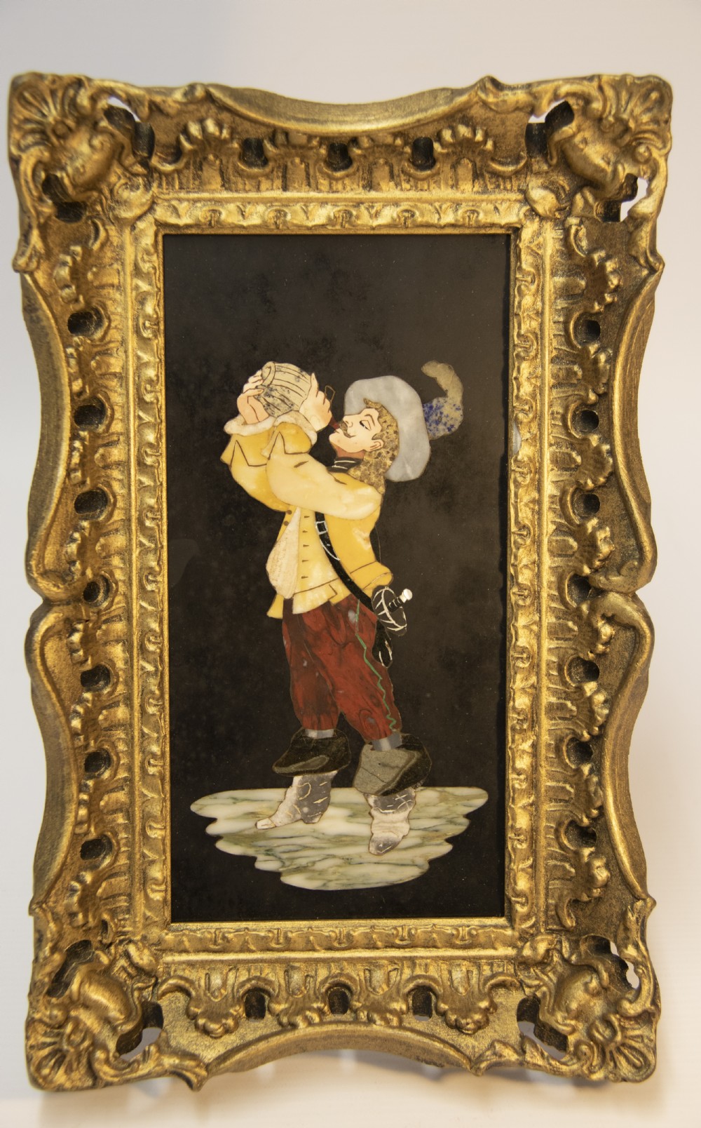 Italian Grand Tour specimen marble Pietra Dura wall plaque