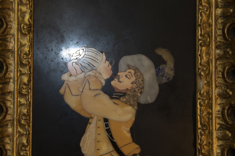 Italian Grand Tour specimen marble Pietra Dura wall plaque View II
