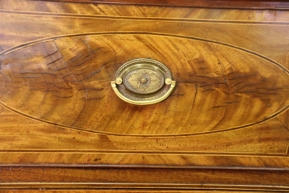 A superb George III Period inlaid Flame Mahogany Secretaire Bookcase/Display Cabinet  View II