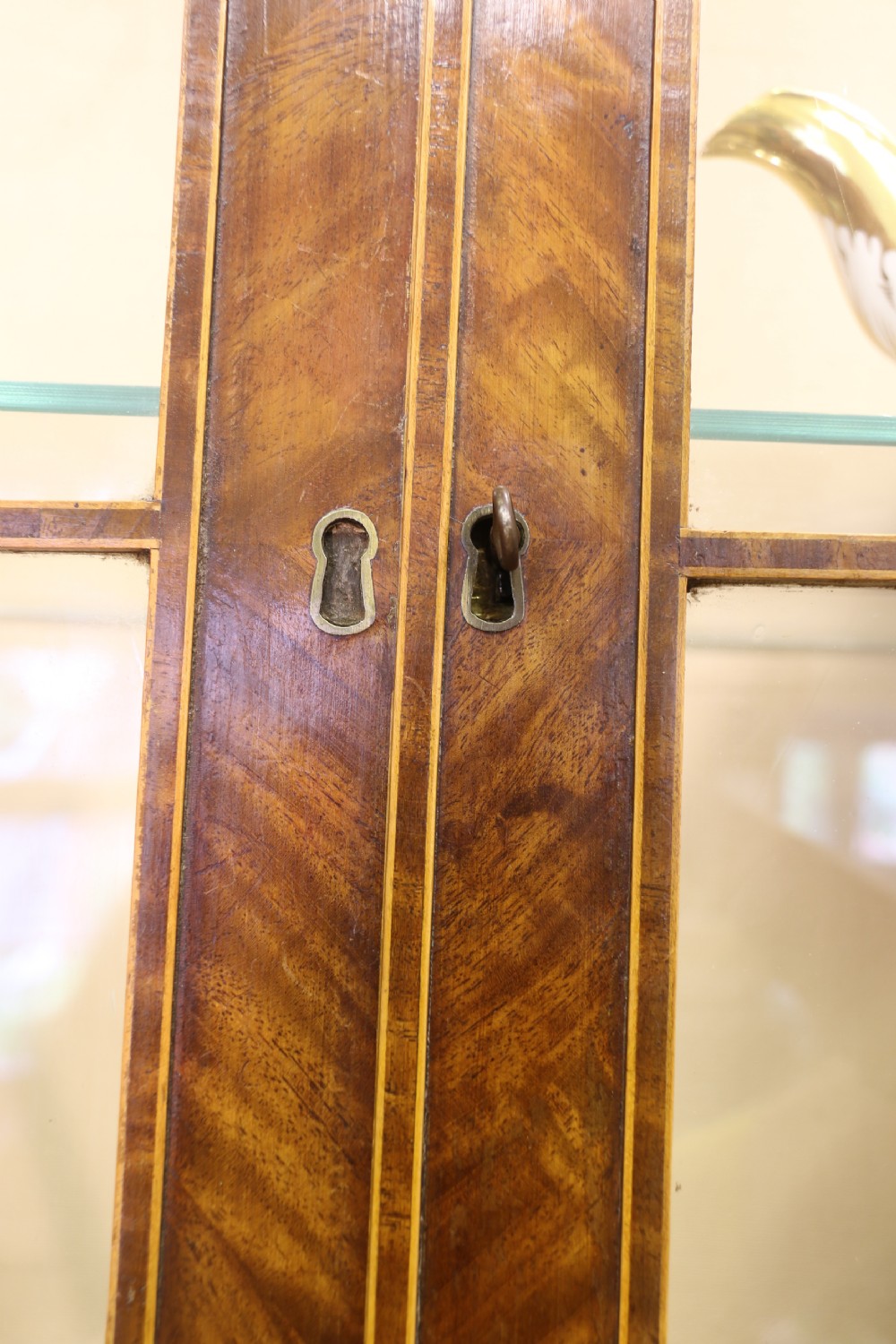 A superb George III Period inlaid Flame Mahogany Secretaire Bookcase/Display Cabinet  View V