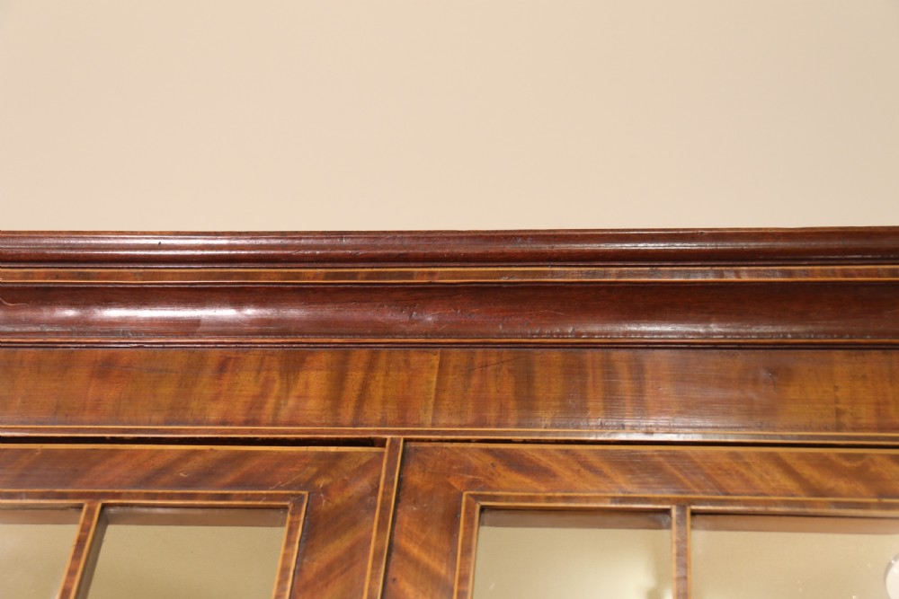 A superb George III Period inlaid Flame Mahogany Secretaire Bookcase/Display Cabinet  View VIII