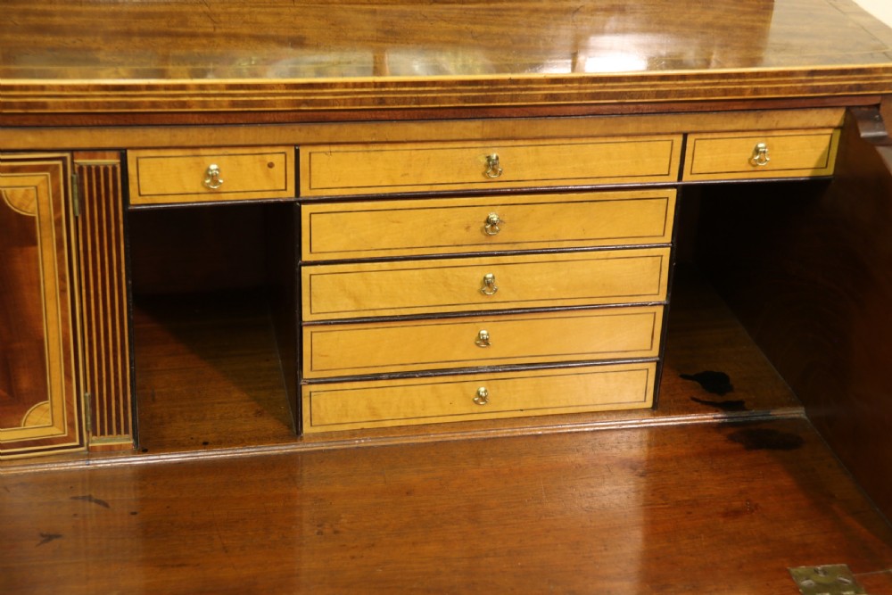 A superb George III Period inlaid Flame Mahogany Secretaire Bookcase/Display Cabinet  View XX