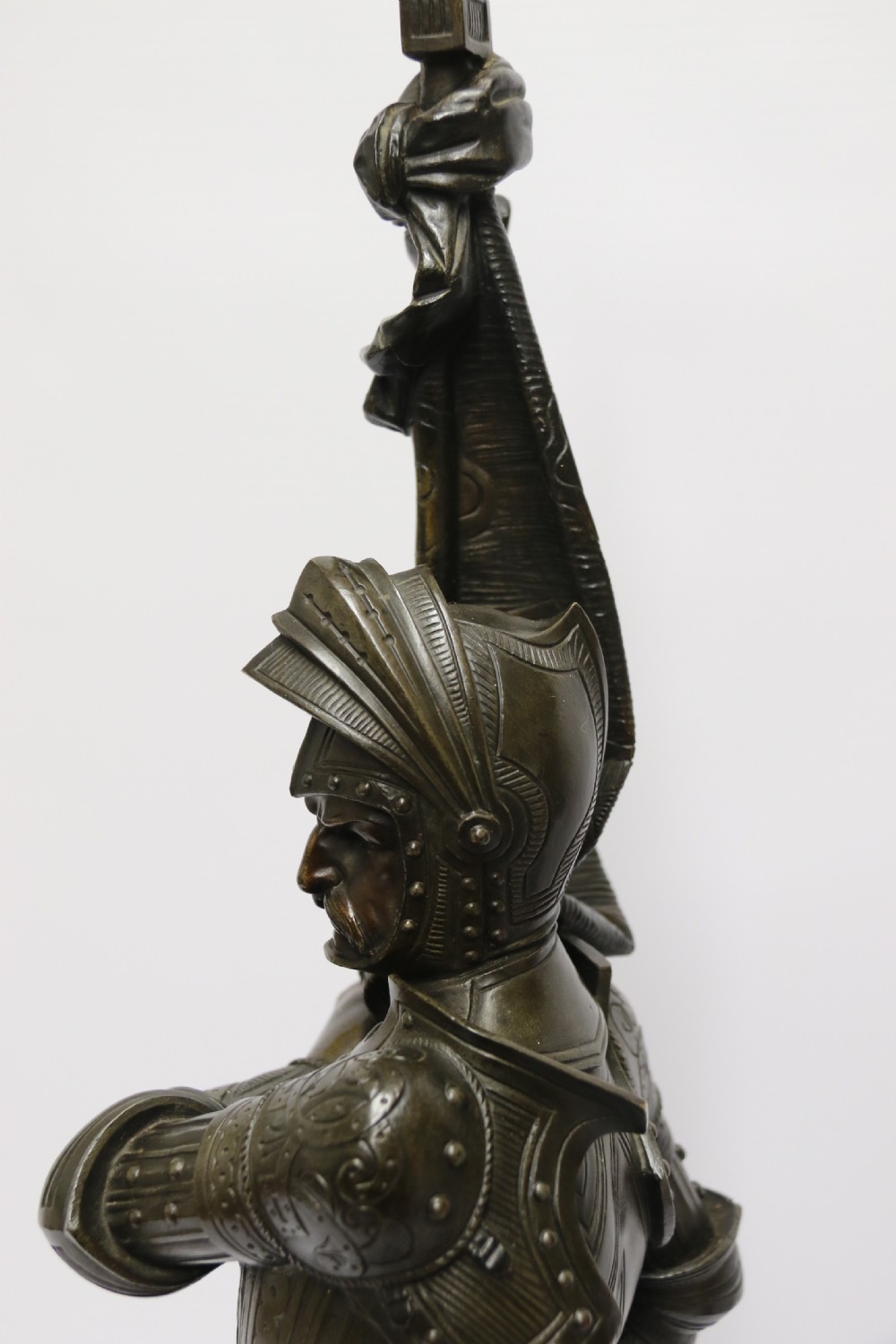 Superb pair mid 19th C bronze knights, Circa 1860 View XIV