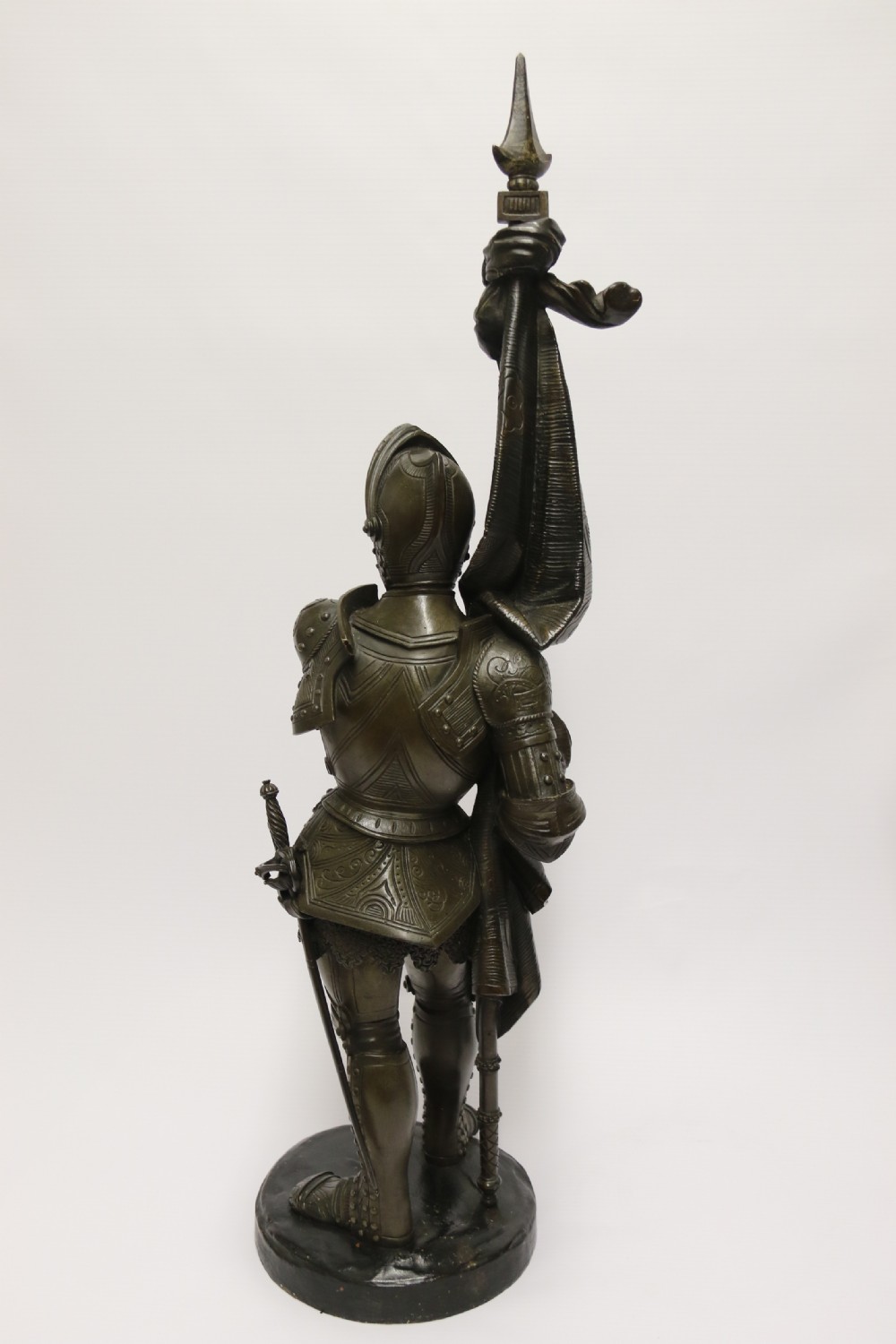 Superb pair mid 19th C bronze knights, Circa 1860 View XVI