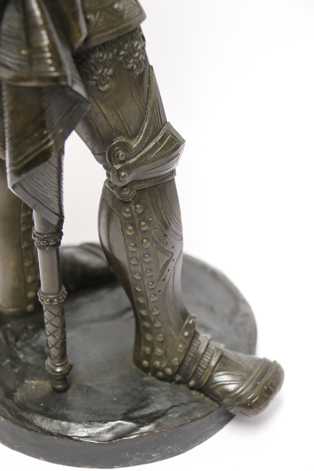 Superb pair mid 19th C bronze knights, Circa 1860 View XVII