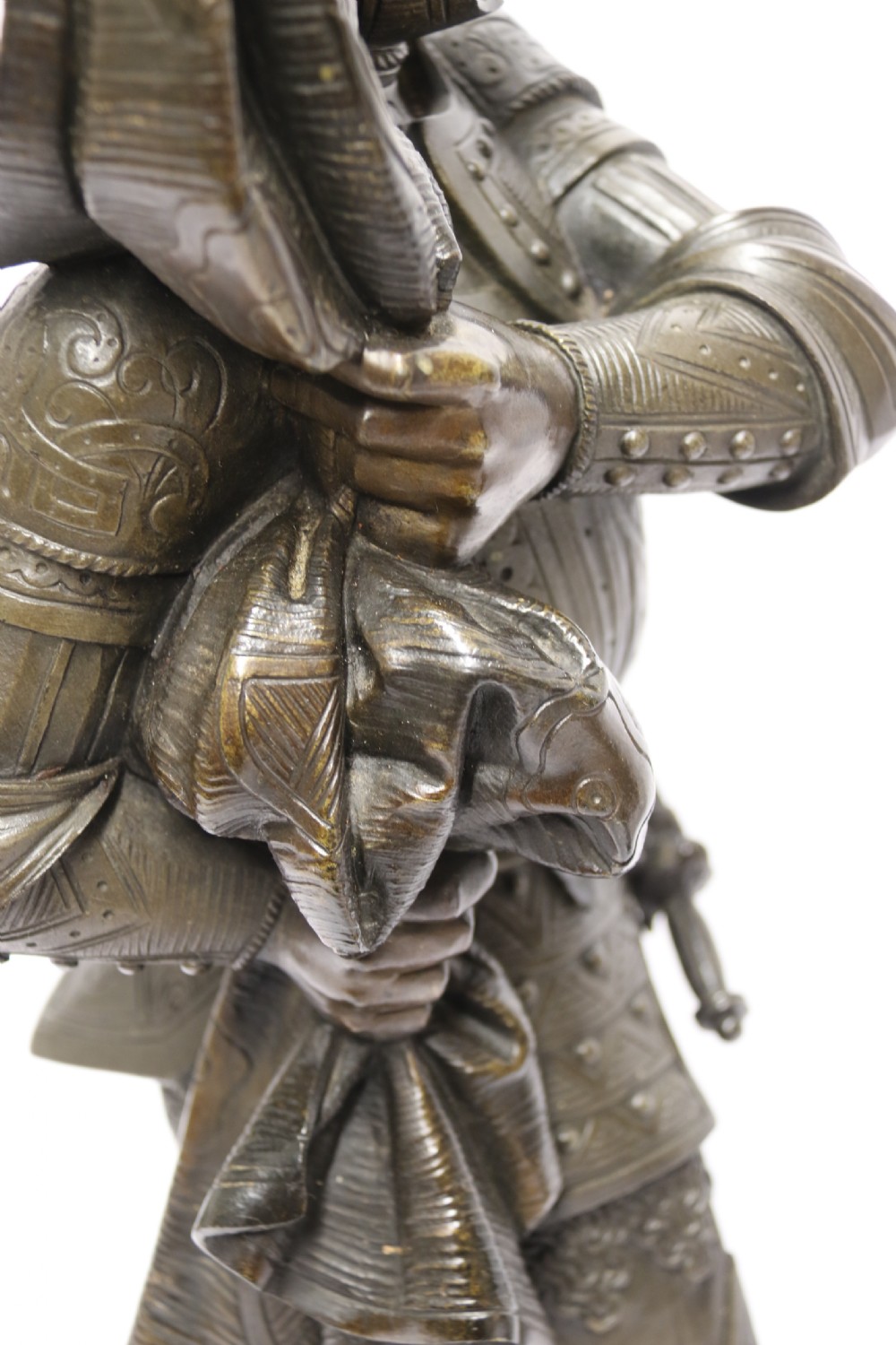 Superb pair mid 19th C bronze knights, Circa 1860 View XVIII