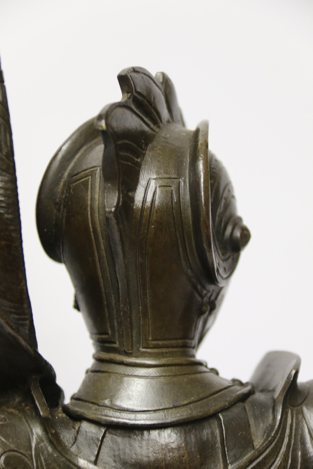 Superb pair mid 19th C bronze knights, Circa 1860 View XXV