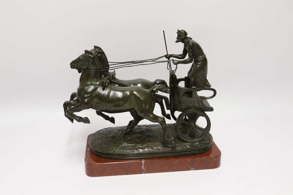 Superb Barbedienne  bronze study of a Grecian Charioteer by Emmanuel Fremiet View III
