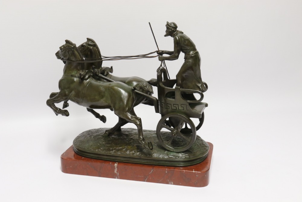 Superb Barbedienne  bronze study of a Grecian Charioteer by Emmanuel Fremiet View IV