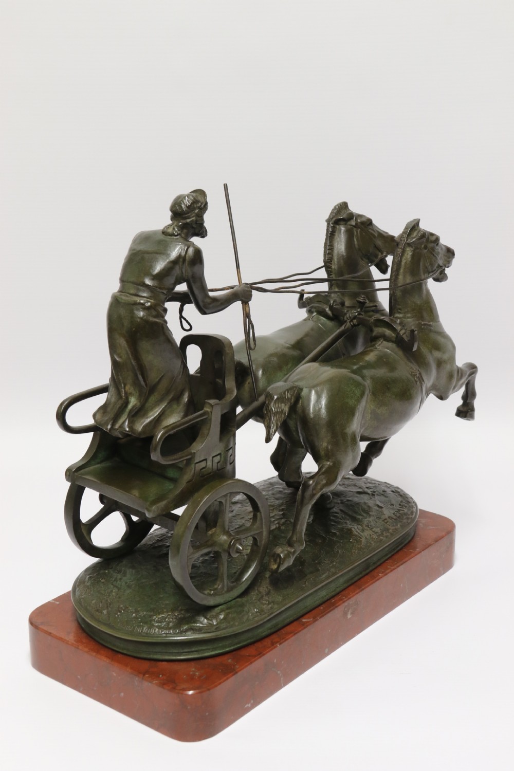 Superb Barbedienne  bronze study of a Grecian Charioteer by Emmanuel Fremiet View VI