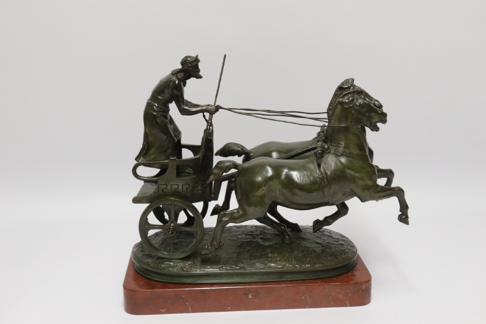 Superb Barbedienne  bronze study of a Grecian Charioteer by Emmanuel Fremiet View VII