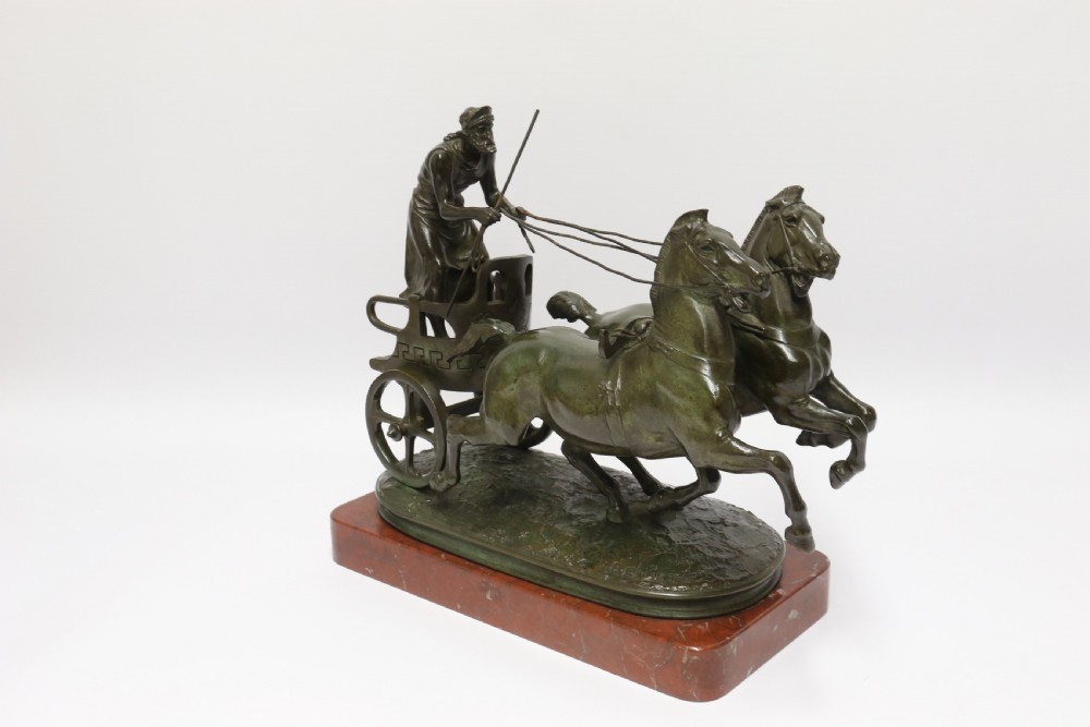 Superb Barbedienne  bronze study of a Grecian Charioteer by Emmanuel Fremiet View VIII